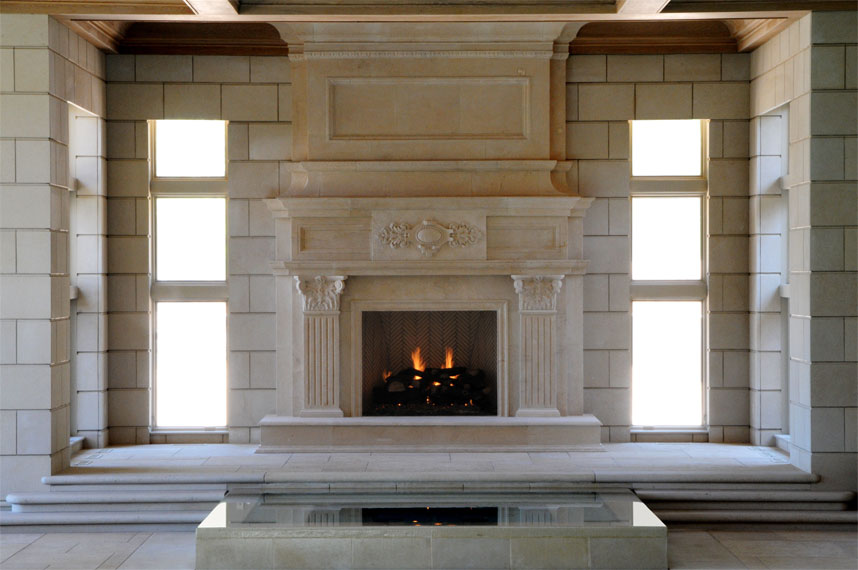 distant view of jeruselem fireplace mantel