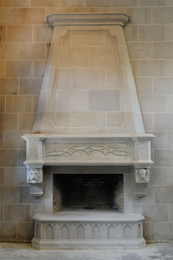 Gothic style fireplace mantel