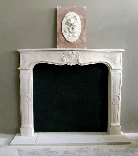 texas cream limestone fireplace mantel