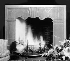 red fireplace design black and white
