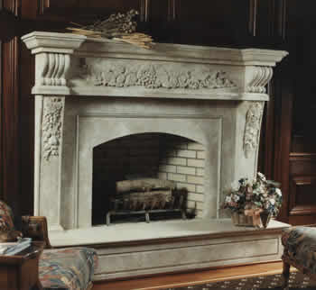 friut frieze fireplace mantel