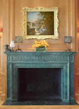 italian verde fireplace