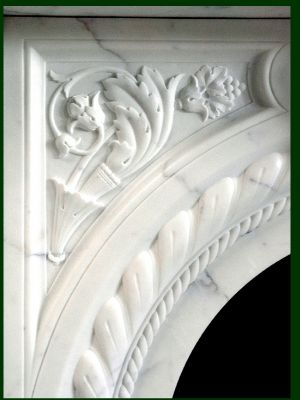 marble fireplace mantel detailed carving